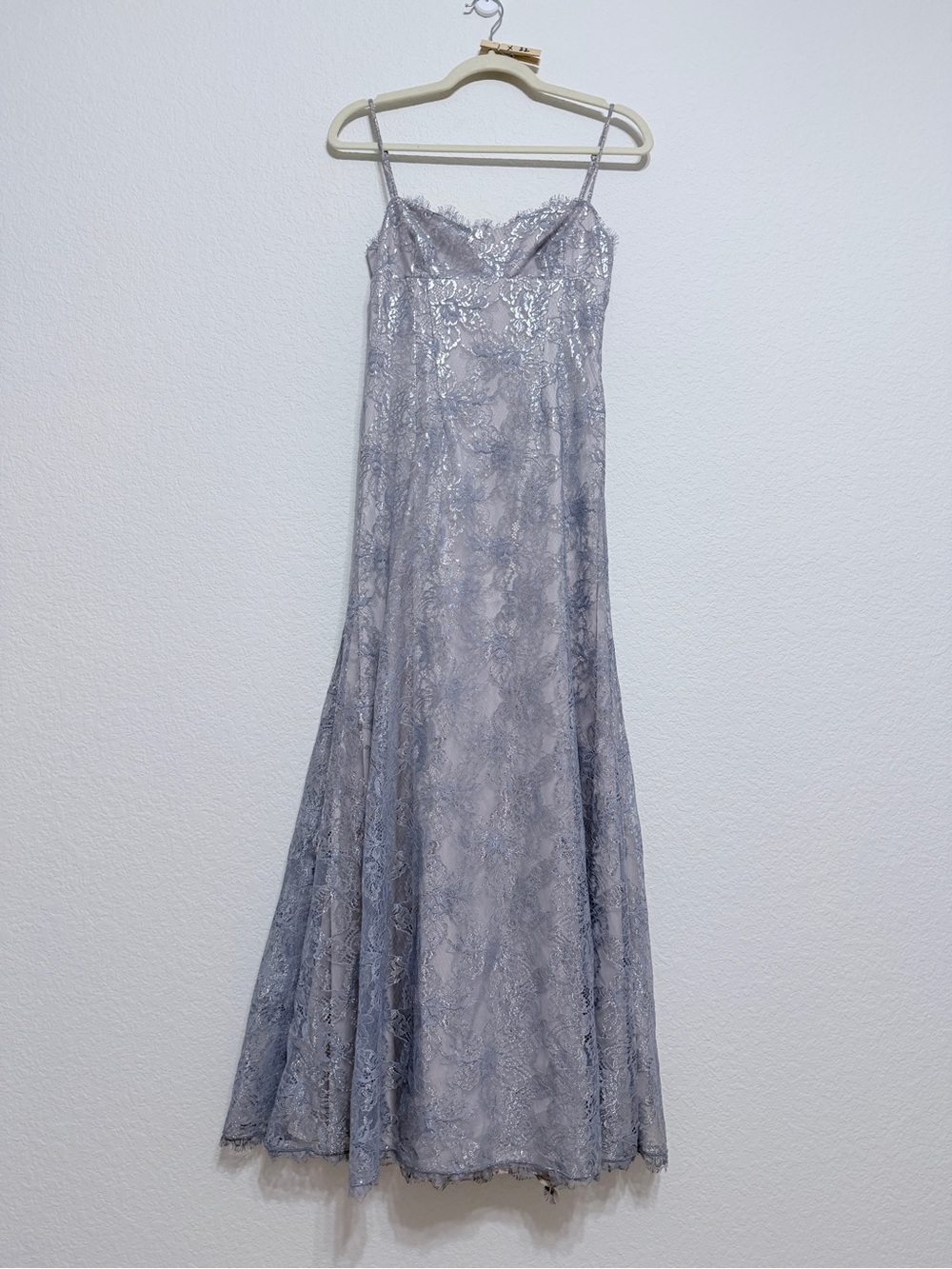 BHLDN Metallic Lace Midi Dress in Purple metallic size XS